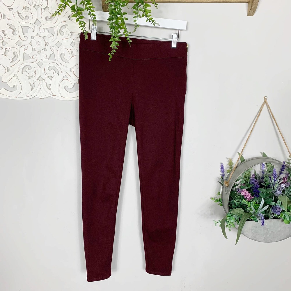 Ann Taylor | Maroon Side Zip Legging , Sz 4